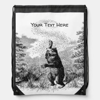Nimrod - Bear and Bees  Drawstring Bag