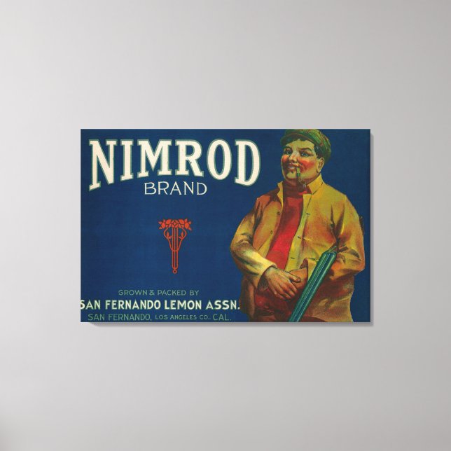 Nimrod Lemon LabelSan Fernando, CA Canvas Print (Front)