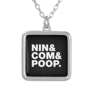 NIN & COM & POOP. SILVER PLATED NECKLACE