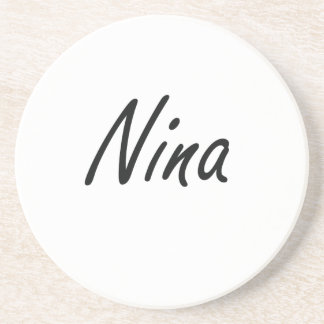 Nina artistic Name Design Drink Coaster