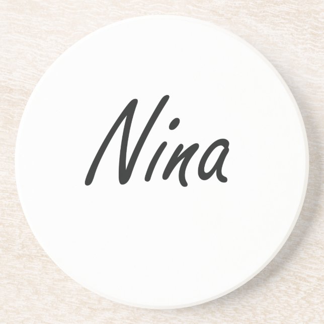 Nina artistic Name Design Drink Coaster (Front)