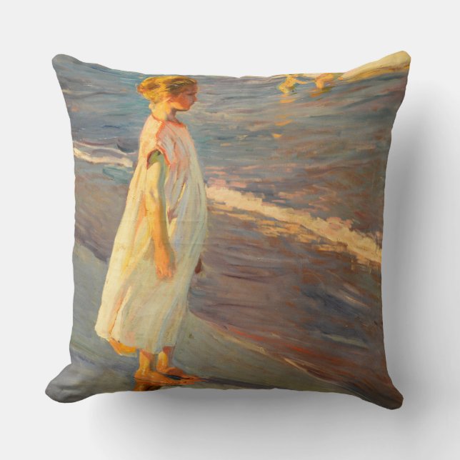 Niña by Joacquin Sorolla Throw Pillow (Front)