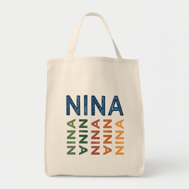 Nina Cute Colorful Tote Bag (Front)