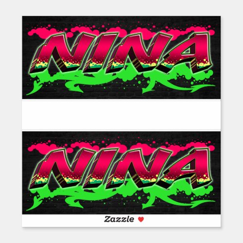 Nina First Name Graffiti Sticker