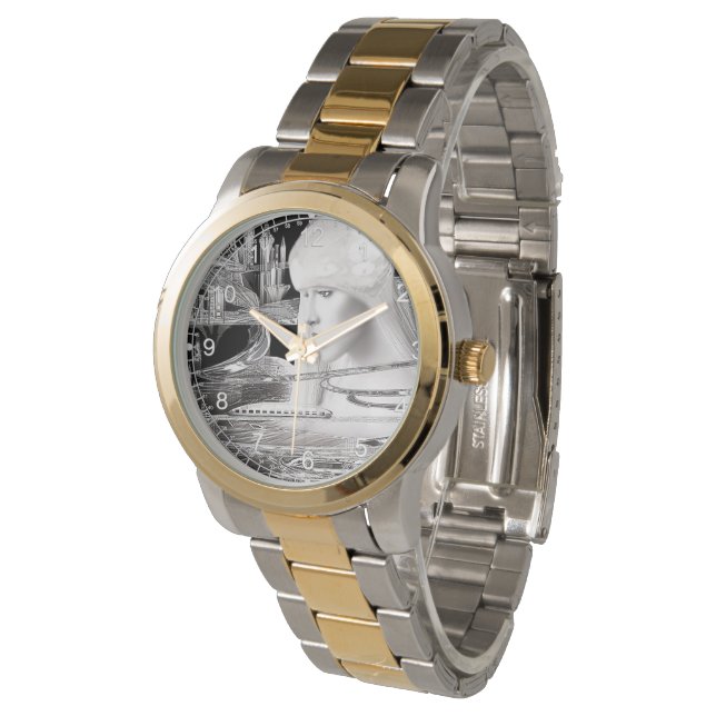 Nina Future Two-Tone Bracelet Watch (Angled)