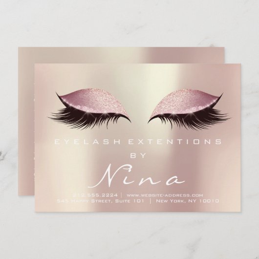 Nina Lashes Extension Aftercare Instruction Pink (Front/Back)
