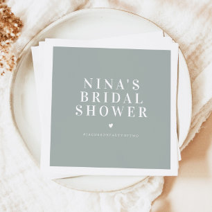 NINA Minimalist Bohemian Sage Green Bridal Shower Napkins