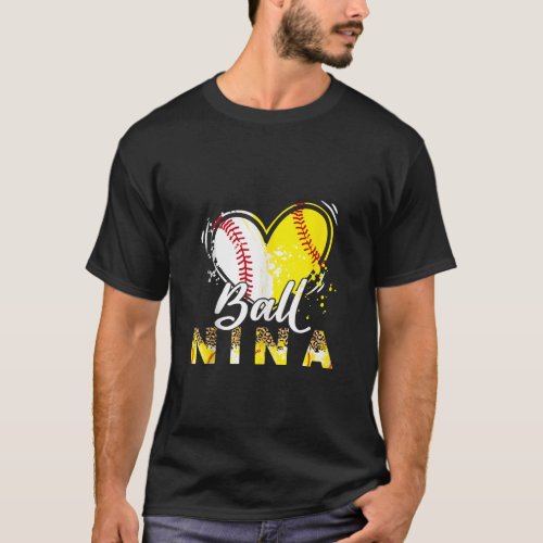Nina of Both Baseball Softball Sport Matching Fami T_Shirt