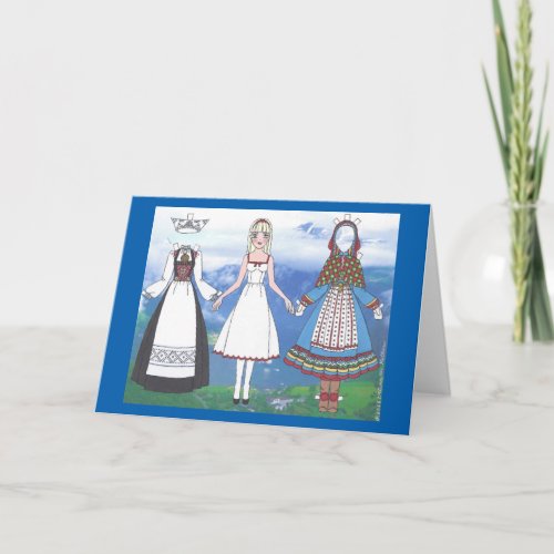 Nina of Norway Paper Doll Blank Greeting Card