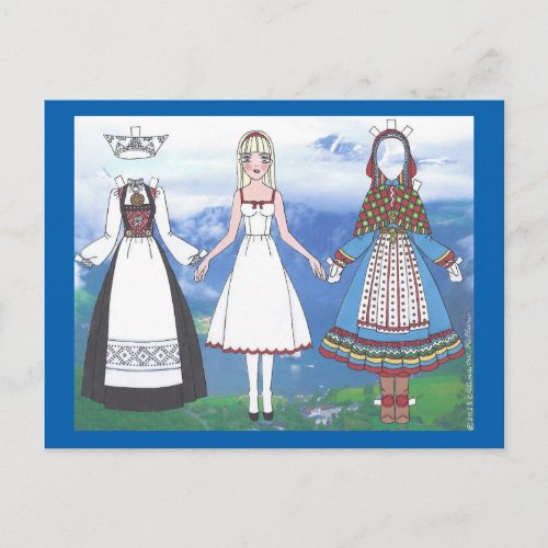 Nina of Norway Paper Doll Postcard