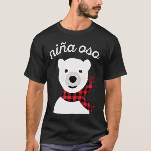 nia oso polar de Navidad decoracion cuadros rojos T_Shirt