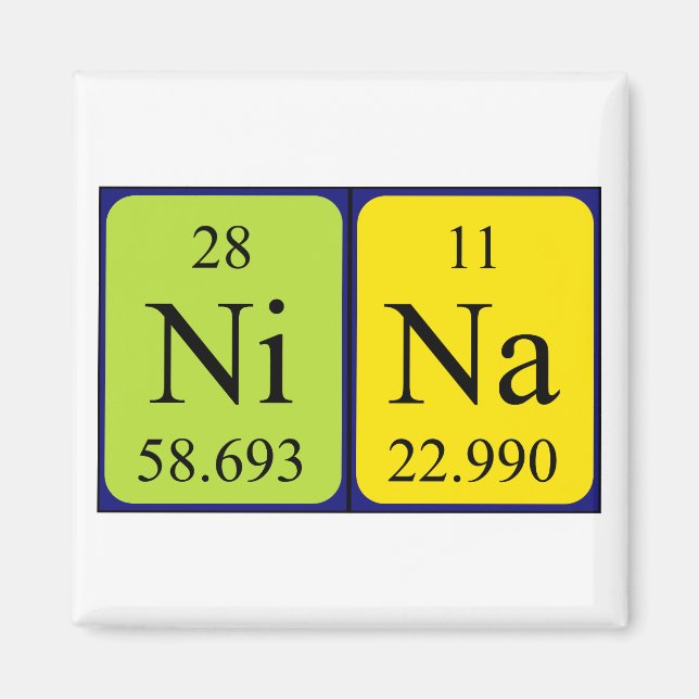 Nina periodic table name magnet (Front)