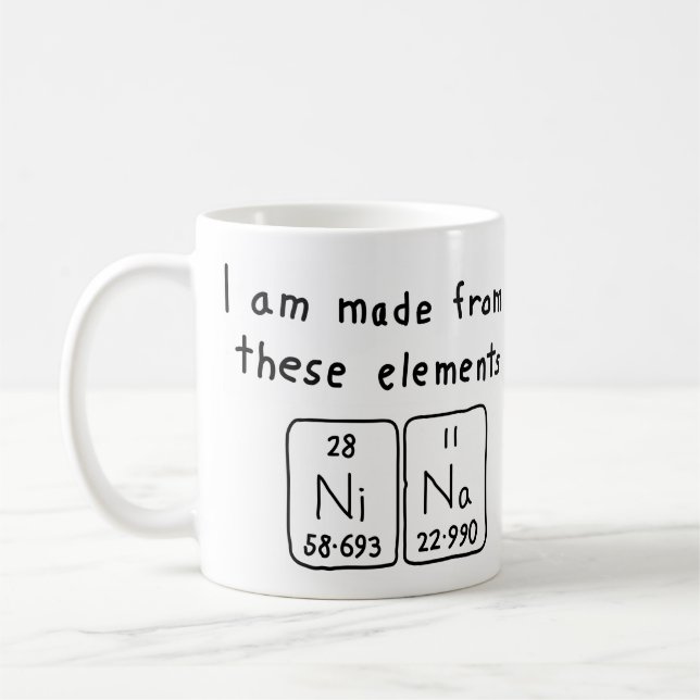 Nina periodic table name mug (Left)