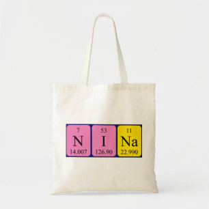 Nina periodic table name tote bag