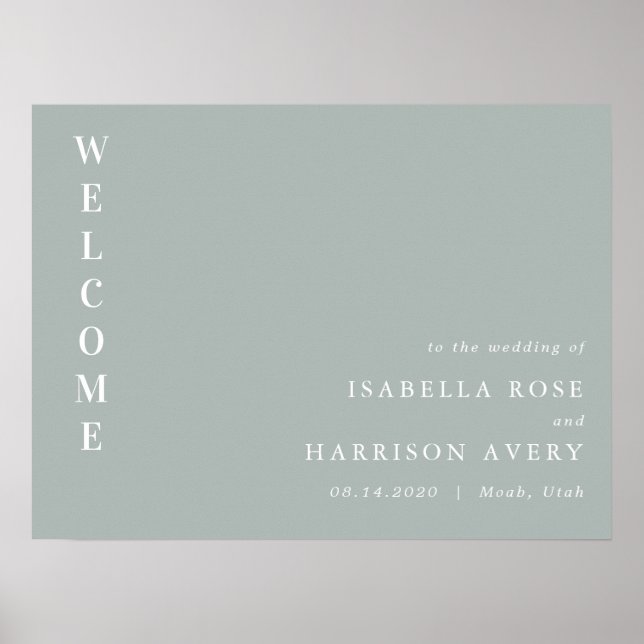 NINA Sage Green Bohemian Minimalist Welcome Sign (Front)