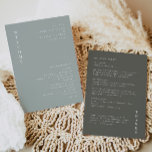 NINA Sage Green Minimal Bohemian Wedding Program<br><div class="desc">This wedding program features a sage green coloring paired with a modern minimalist layout. It's the perfect invitation for your bohemian desert or rustic earth tone event.</div>