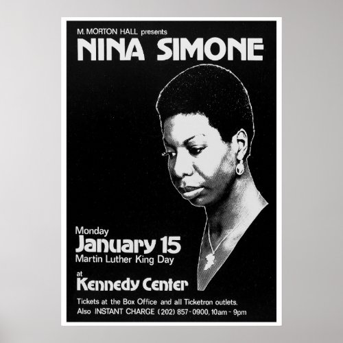 Nina Simone Jazz Live Concert Poster