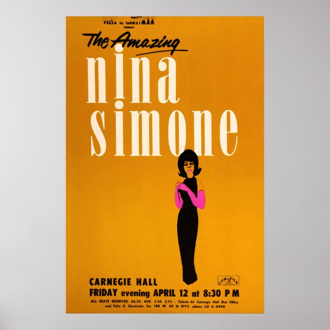 Nina Simone jazz poster - At Carnegie Hall - 1963 (Front)