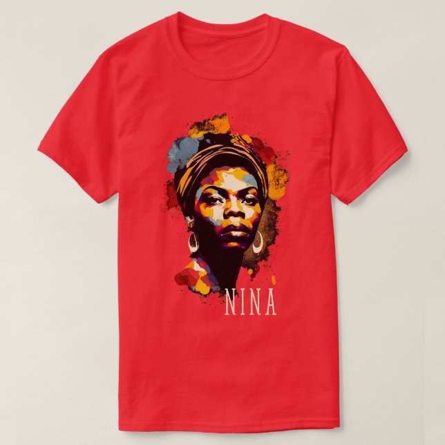 Nina Simone Splash T-Shirt (Design Front)