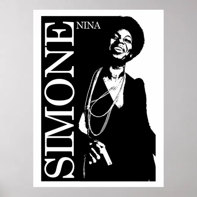Nina Simone Stencil Art Poster | Zazzle