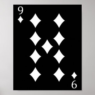 Nine (9) Of Diamonds Poker Card Playing Card Poster