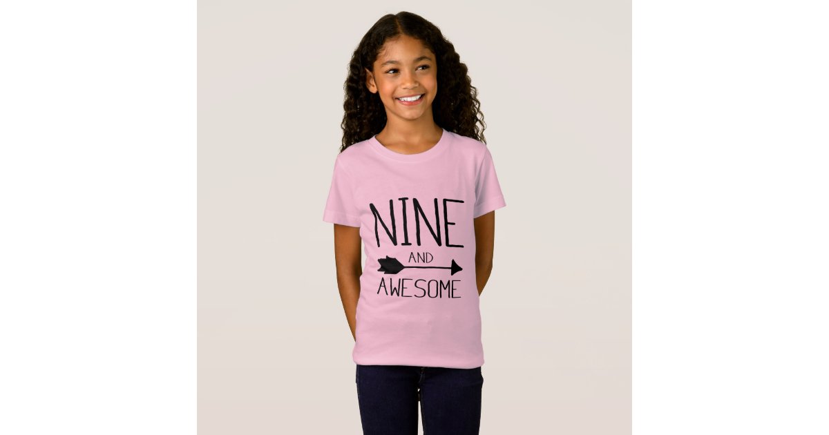 Nine And Awesome 9th Birthday (Light) | Zazzle