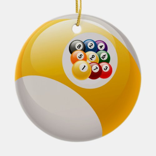 NINE BALL RACK BILLIARDS BALL ORNAMENT