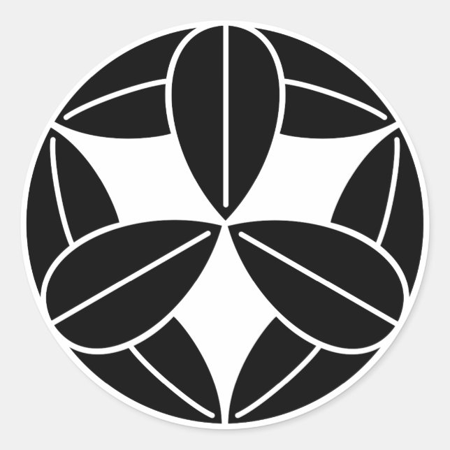 Nine bamboo leaves classic round sticker (Front)