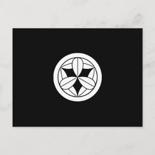 Nine bamboo leaves in a circle postcard