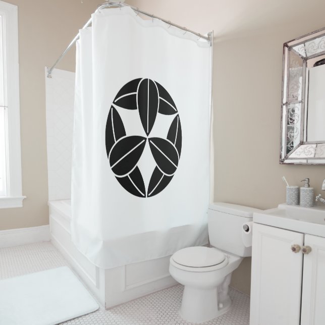 Nine bamboo leaves shower curtain (In Situ)