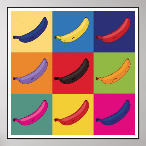 Nine Bananas Pop Art Gay Poster