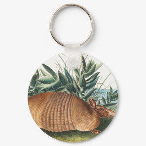 Nine-banded Armadillo (Dasypus Peba) Illustration Keychain