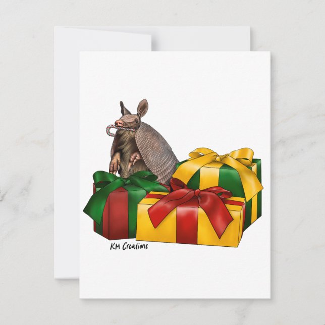 Nine banded armadillo - holiday card (Front)