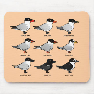 Nine Birdorable Terns (labeled) Mouse Pad