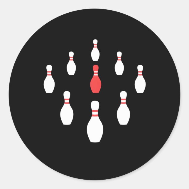 Nine Bowling New Rack Of Classic Round Sticker (Front)
