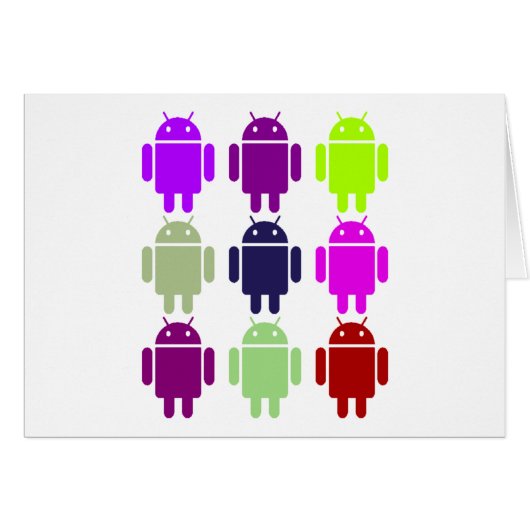 Nine Bug Droids (Android Multiple Purple Colors) Cards (Front Horizontal)