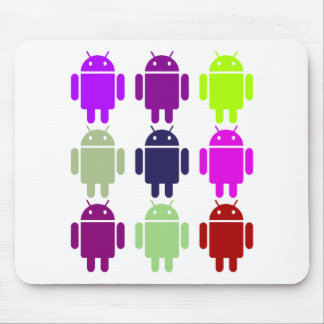 Nine Bug Droids (Android Multiple Purple Colors) Mouse Pad