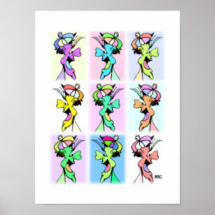Nine Colorful Silly Faces Profile: Poster