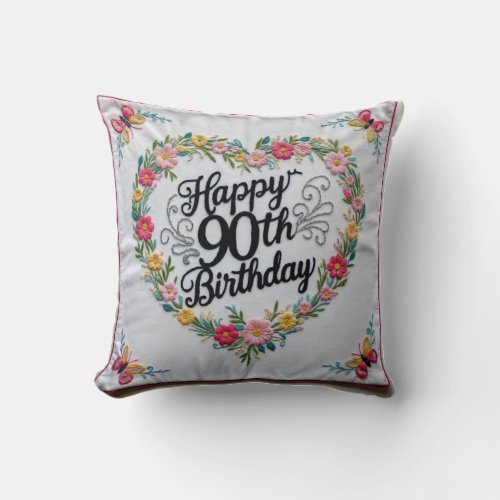  Nine Decades of Joy Throw Pillow Celebrate a L Throw Pillow