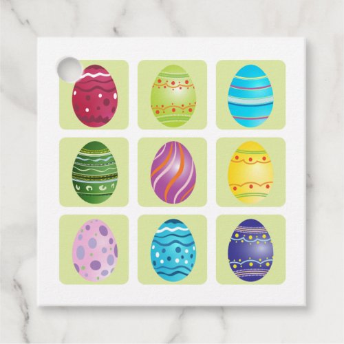 Nine Easter Eggs Holiday Favor Tags