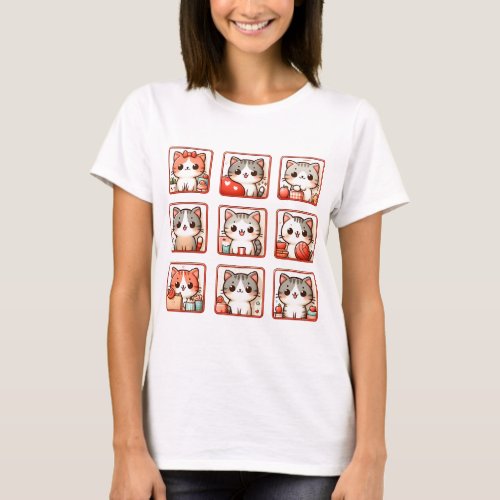 Nine Feline Emotions T_Shirt
