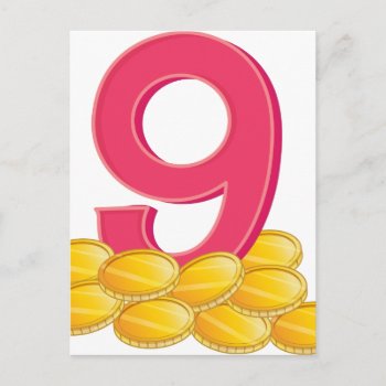 Nine Gold Coins Postcard by GraphicsRF at Zazzle
