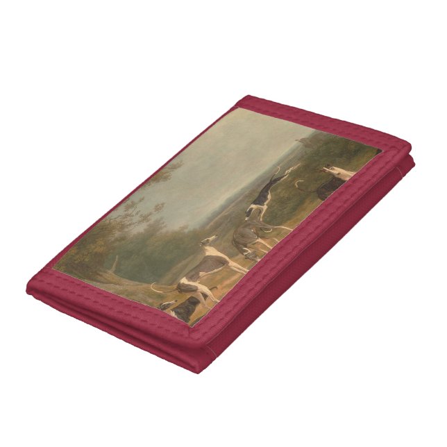 Nine Greyhounds In A Landscape Jacques Laurent Trifold Wallet (Bottom)