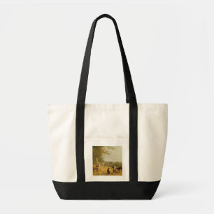 Nine Greyhounds in a Landscape (oil on canvas) Tote Bag