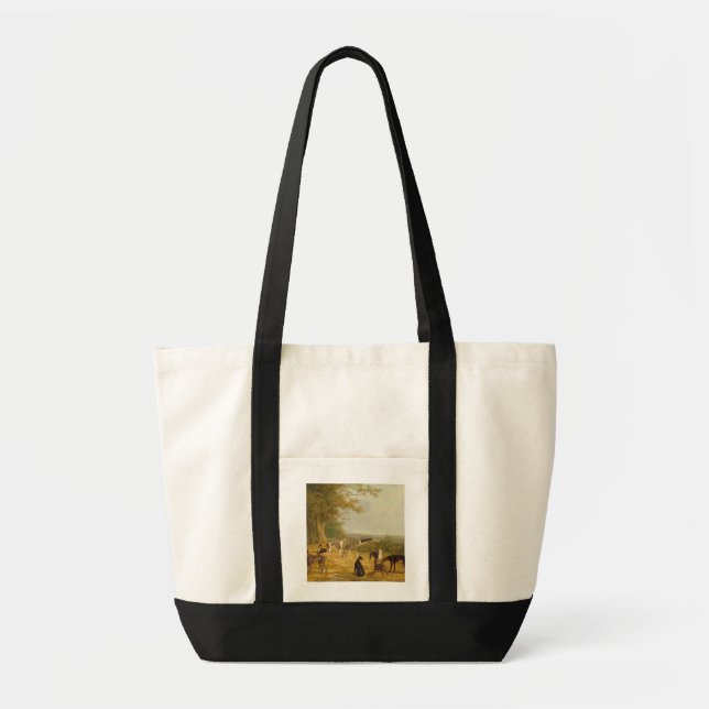 Nine Greyhounds in a Landscape (oil on canvas) Tote Bag (Front)