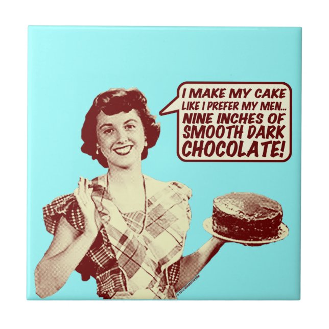 Nine Inches of Smooth Dark Chocolate Ceramic Tile (Front)