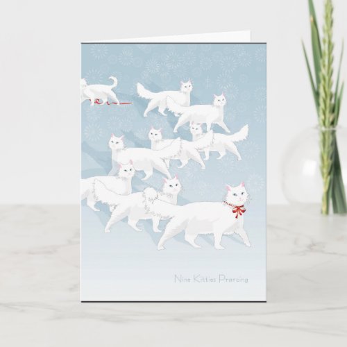 Nine Kitties Prancing Holiday