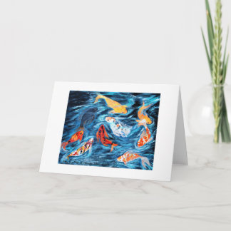 Nine Koi Fish. Greeting card