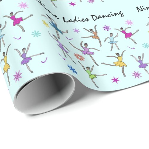 Nine Ladies Dancing Wrapping Paper