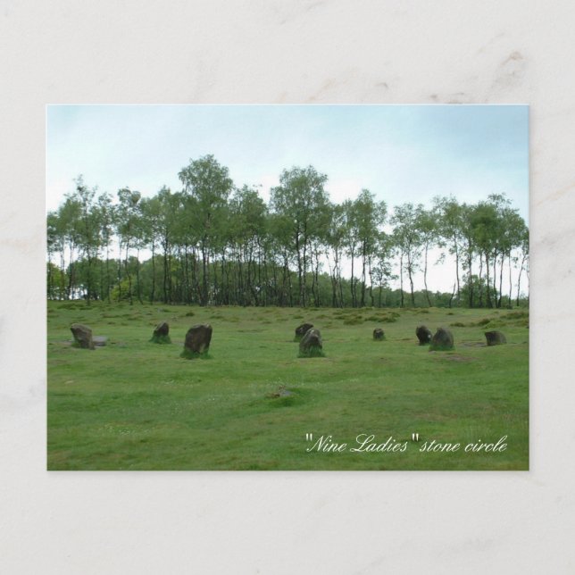 Nine Ladies Stone Circle, England, Ancient Britain Postcard (Front)